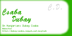 csaba dubay business card